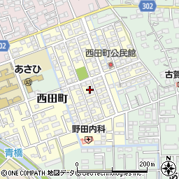 佐賀県鳥栖市西田町167周辺の地図