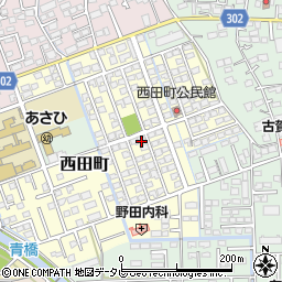 佐賀県鳥栖市西田町166周辺の地図