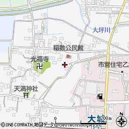 福岡県久留米市北野町稲数周辺の地図