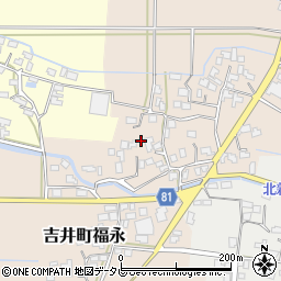 福岡県うきは市吉井町福永周辺の地図