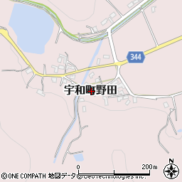 愛媛県西予市宇和町野田周辺の地図