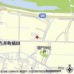 福岡県うきは市吉井町橘田周辺の地図