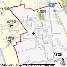 福岡県三井郡大刀洗町守部801周辺の地図