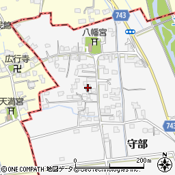 福岡県三井郡大刀洗町守部813周辺の地図