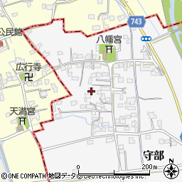 福岡県三井郡大刀洗町守部819周辺の地図