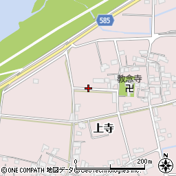 福岡県朝倉市上寺周辺の地図