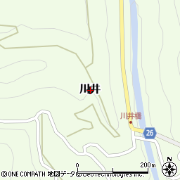 高知県高岡郡梼原町川井周辺の地図