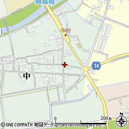 福岡県朝倉市中23周辺の地図