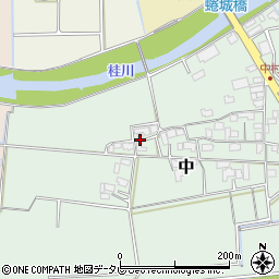 福岡県朝倉市中77周辺の地図