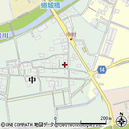 福岡県朝倉市中50周辺の地図