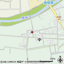 福岡県朝倉市中76周辺の地図