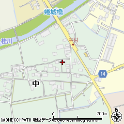 福岡県朝倉市中51周辺の地図