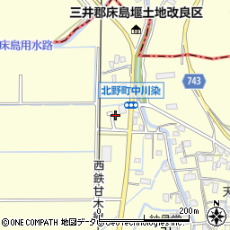 福岡県久留米市北野町中川1619-18周辺の地図