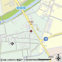 福岡県朝倉市中26周辺の地図