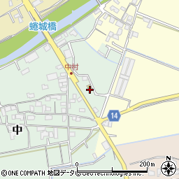 福岡県朝倉市中16周辺の地図