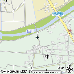 福岡県朝倉市中82周辺の地図