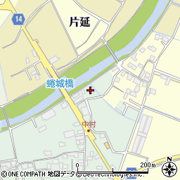 福岡県朝倉市中40周辺の地図