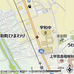 宇和中学校前周辺の地図