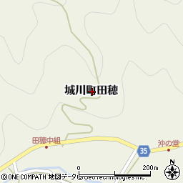愛媛県西予市城川町田穂周辺の地図
