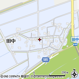 福岡県朝倉市田中周辺の地図