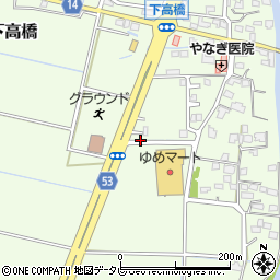 福岡県三井郡大刀洗町下高橋10-3周辺の地図