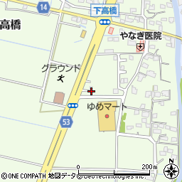 福岡県三井郡大刀洗町下高橋10-7周辺の地図