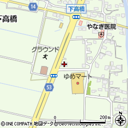 福岡県三井郡大刀洗町下高橋10-6周辺の地図