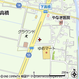 福岡県三井郡大刀洗町下高橋10-9周辺の地図