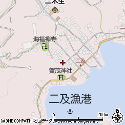 愛媛県西予市三瓶町二及2周辺の地図