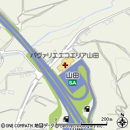 大分自動車道山田ＳＡ周辺の地図
