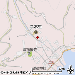 二木生郵便局周辺の地図