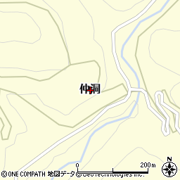 高知県高岡郡梼原町仲洞周辺の地図
