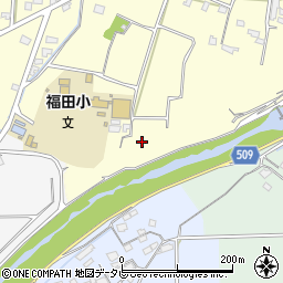 福岡県朝倉市小田411周辺の地図