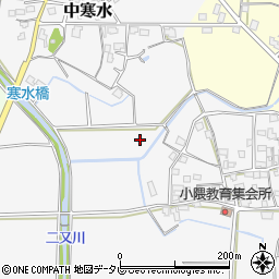 福岡県朝倉市中寒水周辺の地図