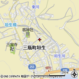 愛媛県西予市三瓶町垣生周辺の地図