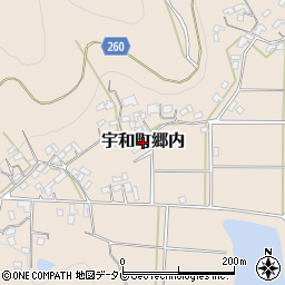 愛媛県西予市宇和町郷内周辺の地図