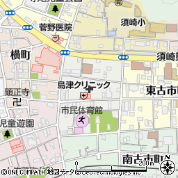 高知県須崎市西古市町周辺の地図