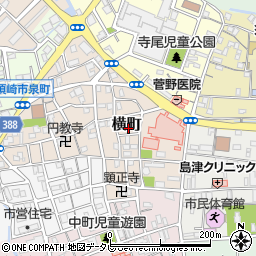 高知県須崎市横町周辺の地図
