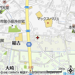 福岡県小郡市稲吉1307-3周辺の地図