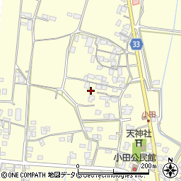 福岡県朝倉市小田1587周辺の地図
