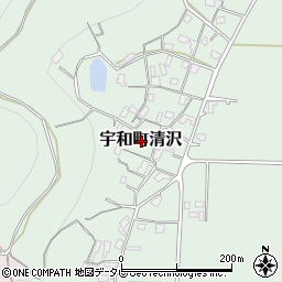 愛媛県西予市宇和町清沢周辺の地図
