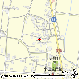 福岡県朝倉市小田1584周辺の地図