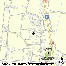 福岡県朝倉市小田1586周辺の地図