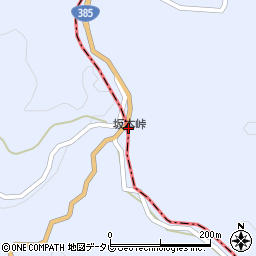 坂本峠周辺の地図