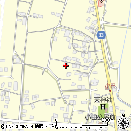 福岡県朝倉市小田1587-1周辺の地図