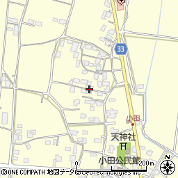 福岡県朝倉市小田1574周辺の地図