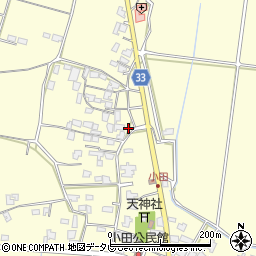 福岡県朝倉市小田1580周辺の地図