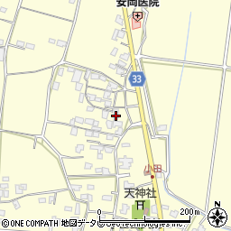 福岡県朝倉市小田1578周辺の地図