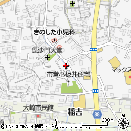 福岡県小郡市小板井周辺の地図