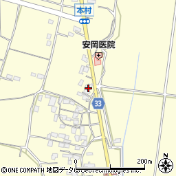 福岡県朝倉市小田1527-1周辺の地図